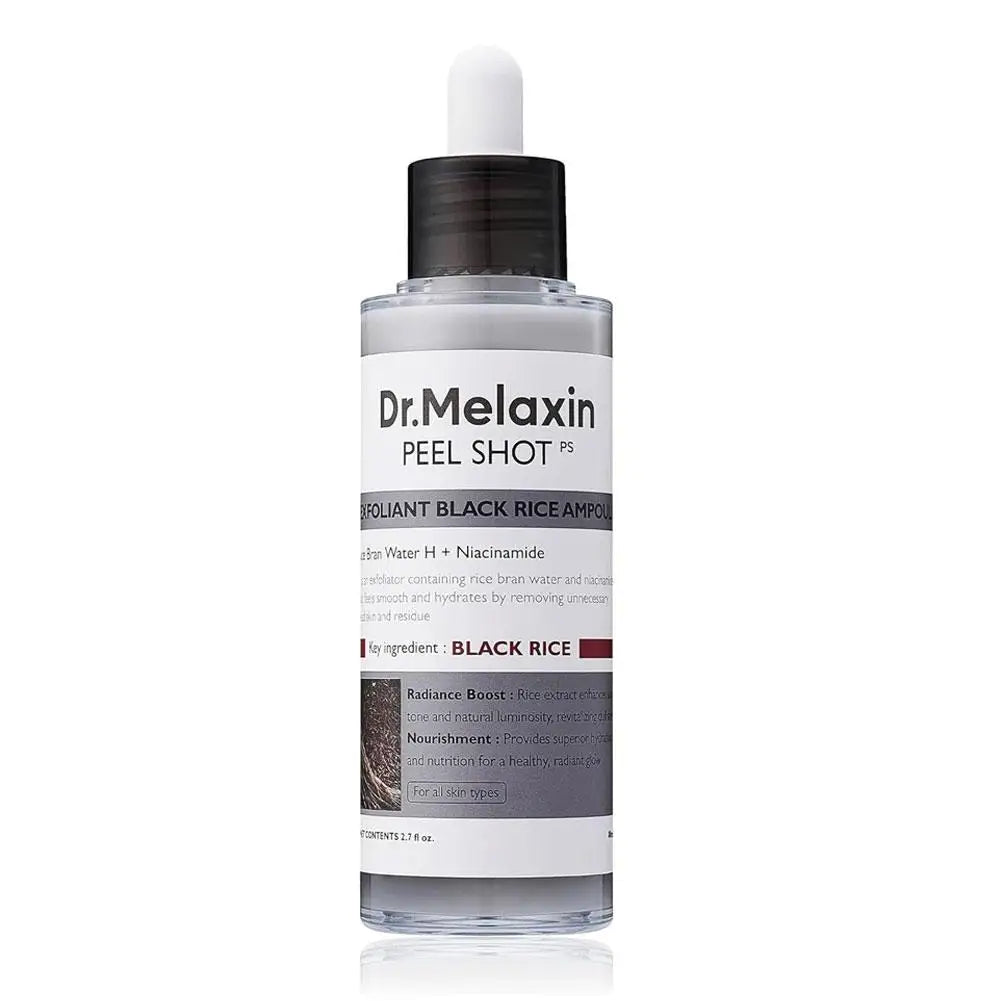 Korean Dr. Melaxin White and Black Rice Exfoliating Hydrating Essence Moisturizing Gentle Exfoliation Soften Serum Skin Care