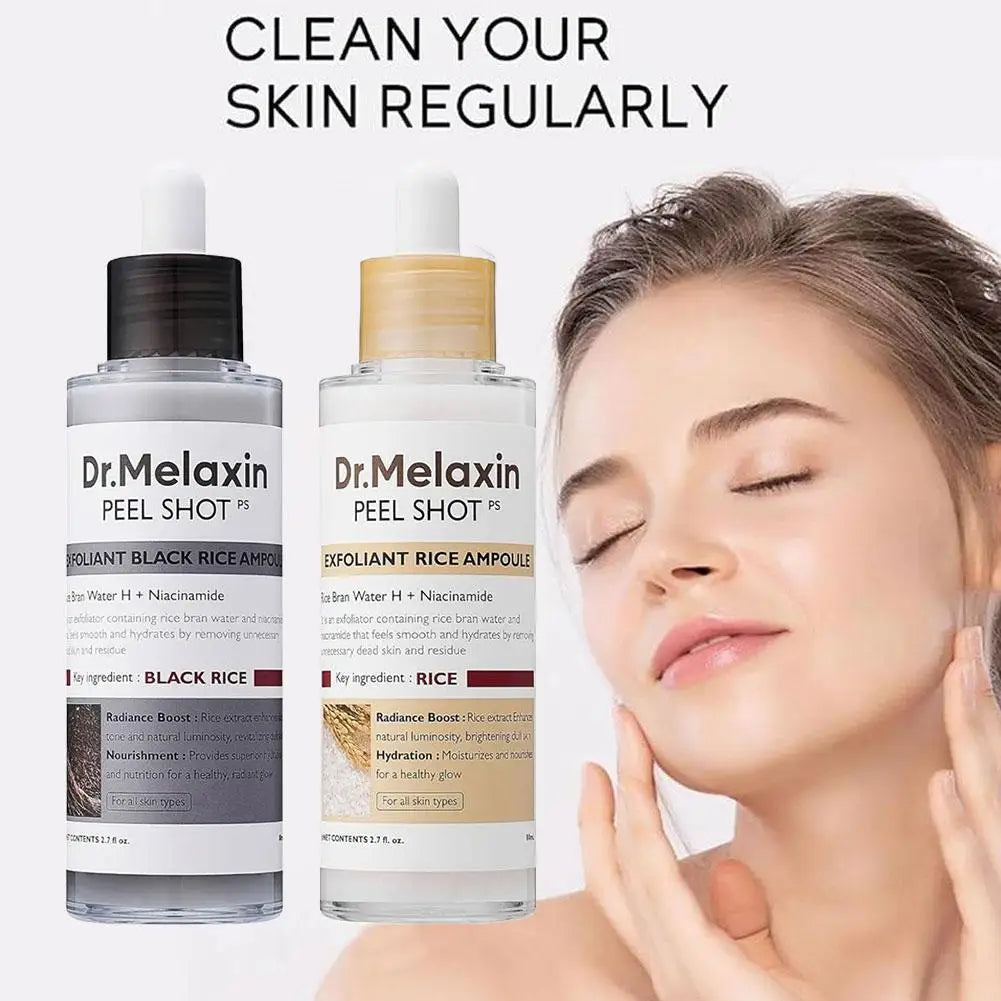 Korean Dr. Melaxin White and Black Rice Exfoliating Hydrating Essence Moisturizing Gentle Exfoliation Soften Serum Skin Care