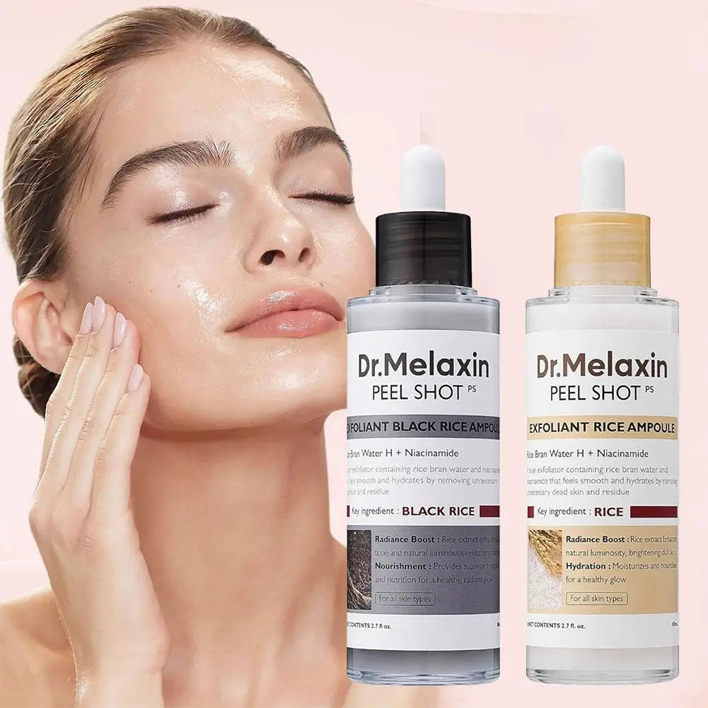 Korean Dr. Melaxin White and Black Rice Exfoliating Hydrating Essence Moisturizing Gentle Exfoliation Soften Serum Skin Care
